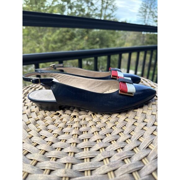 Allen Edmonds Fergie Women’s 8 AA Slingback Pumps Navy Vintage USA made 40s 50s - Picture 2 of 16